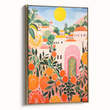Maximalist Eclectic Wall Art with Vibrant Citrus and Bold Landscape Design