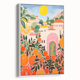 Maximalist Eclectic Wall Art with Vibrant Citrus and Bold Landscape Design