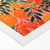 Maximalist Eclectic Wall Art with Vibrant Citrus and Bold Landscape Design