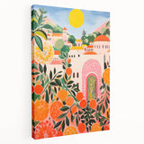 Maximalist Eclectic Wall Art with Vibrant Citrus and Bold Landscape Design