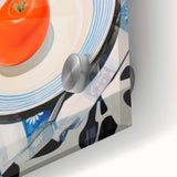 Maximalist Still Life Wall Art with Bold Apple and Plate Eclectic Design