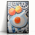 Maximalist Still Life Wall Art with Bold Apple and Plate Eclectic Design
