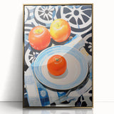 Maximalist Still Life Wall Art with Bold Apple and Plate Eclectic Design