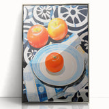 Maximalist Still Life Wall Art with Bold Apple and Plate Eclectic Design