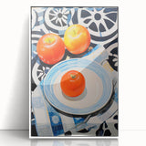 Maximalist Still Life Wall Art with Bold Apple and Plate Eclectic Design
