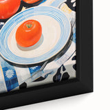 Maximalist Still Life Wall Art with Bold Apple and Plate Eclectic Design