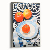 Maximalist Still Life Wall Art with Bold Apple and Plate Eclectic Design