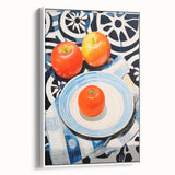Maximalist Still Life Wall Art with Bold Apple and Plate Eclectic Design