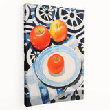 Maximalist Still Life Wall Art with Bold Apple and Plate Eclectic Design