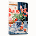 Maximalist Floral Still Life Wall Art with Vibrant Tulips and Bold Vase