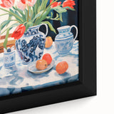 Maximalist Floral Still Life Wall Art with Vibrant Tulips and Bold Vase