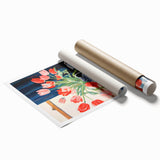 Maximalist Floral Still Life Wall Art with Vibrant Tulips and Bold Vase