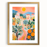 Maximalist Landscape Wall Art with Bold Citrus and Mediterranean Vibes