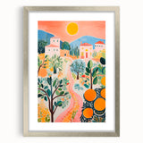 Maximalist Landscape Wall Art with Bold Citrus and Mediterranean Vibes