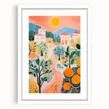 Maximalist Landscape Wall Art with Bold Citrus and Mediterranean Vibes
