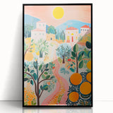 Maximalist Landscape Wall Art with Bold Citrus and Mediterranean Vibes