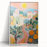 Maximalist Landscape Wall Art with Bold Citrus and Mediterranean Vibes