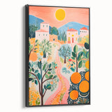 Maximalist Landscape Wall Art with Bold Citrus and Mediterranean Vibes