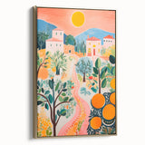 Maximalist Landscape Wall Art with Bold Citrus and Mediterranean Vibes