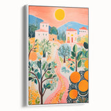 Maximalist Landscape Wall Art with Bold Citrus and Mediterranean Vibes