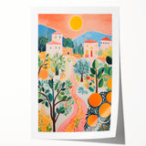Maximalist Landscape Wall Art with Bold Citrus and Mediterranean Vibes