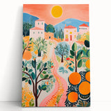 Maximalist Landscape Wall Art with Bold Citrus and Mediterranean Vibes