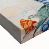 Maximalist Floral Wall Art with Bold Flowers in Intricate Blue Vase Design