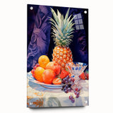 Maximalist Still Life Wall Art with Bold Pineapple and Vibrant Fruit Display