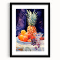 Maximalist Still Life Wall Art with Bold Pineapple and Vibrant Fruit Display