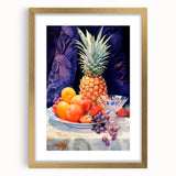 Maximalist Still Life Wall Art with Bold Pineapple and Vibrant Fruit Display
