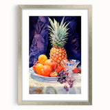 Maximalist Still Life Wall Art with Bold Pineapple and Vibrant Fruit Display