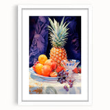 Maximalist Still Life Wall Art with Bold Pineapple and Vibrant Fruit Display