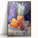 Maximalist Still Life Wall Art with Bold Pineapple and Vibrant Fruit Display