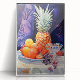 Maximalist Still Life Wall Art with Bold Pineapple and Vibrant Fruit Display