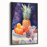 Maximalist Still Life Wall Art with Bold Pineapple and Vibrant Fruit Display