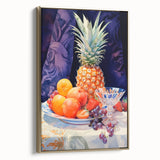 Maximalist Still Life Wall Art with Bold Pineapple and Vibrant Fruit Display
