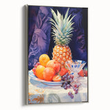 Maximalist Still Life Wall Art with Bold Pineapple and Vibrant Fruit Display