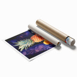 Maximalist Still Life Wall Art with Bold Pineapple and Vibrant Fruit Display