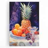 Maximalist Still Life Wall Art with Bold Pineapple and Vibrant Fruit Display