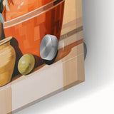 Maximalist Still Life Wall Art with Bold Terracotta Vases and Foliage