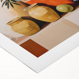 Maximalist Still Life Wall Art with Bold Terracotta Vases and Foliage