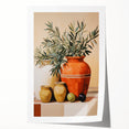 Maximalist Still Life Wall Art with Bold Terracotta Vases and Foliage