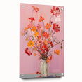 Maximalist Floral Wall Art with Bold Red and Yellow Flowers in Vase Design