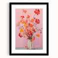 Maximalist Floral Wall Art with Bold Red and Yellow Flowers in Vase Design