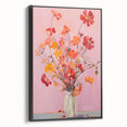 Maximalist Floral Wall Art with Bold Red and Yellow Flowers in Vase Design