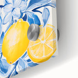 Maximalist Wall Art - Bold Lemon and Blue Foliage Decor for Vibrant Homes