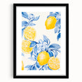 Maximalist Wall Art - Bold Lemon and Blue Foliage Decor for Vibrant Homes