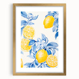 Maximalist Wall Art - Bold Lemon and Blue Foliage Decor for Vibrant Homes