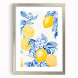 Maximalist Wall Art - Bold Lemon and Blue Foliage Decor for Vibrant Homes