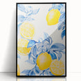 Maximalist Wall Art - Bold Lemon and Blue Foliage Decor for Vibrant Homes
